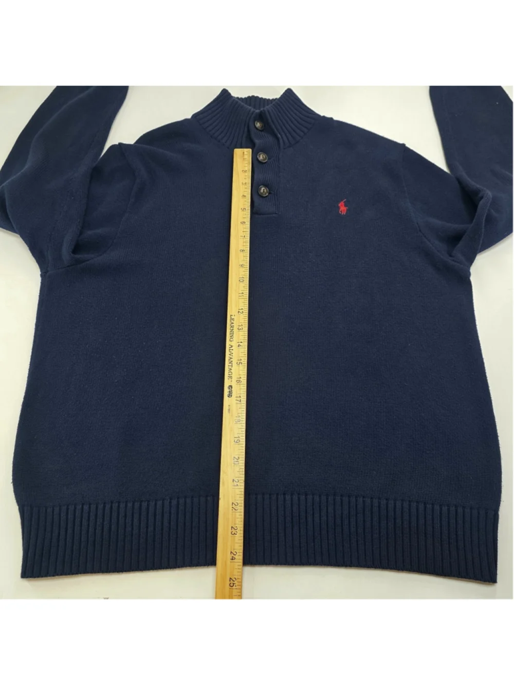 Polo Ralph Lauren Mens XL Navy Cotton Shawl Collar Pullover Sweater Red Pony